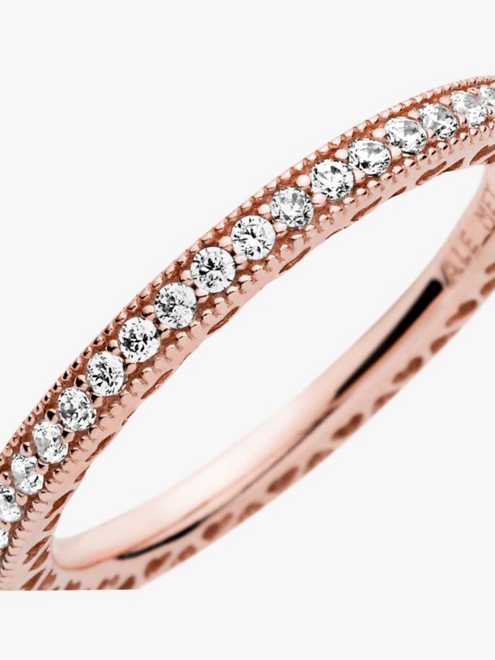 Pandora 14k Rose Gold Plated Pavé CZ Stack Ring